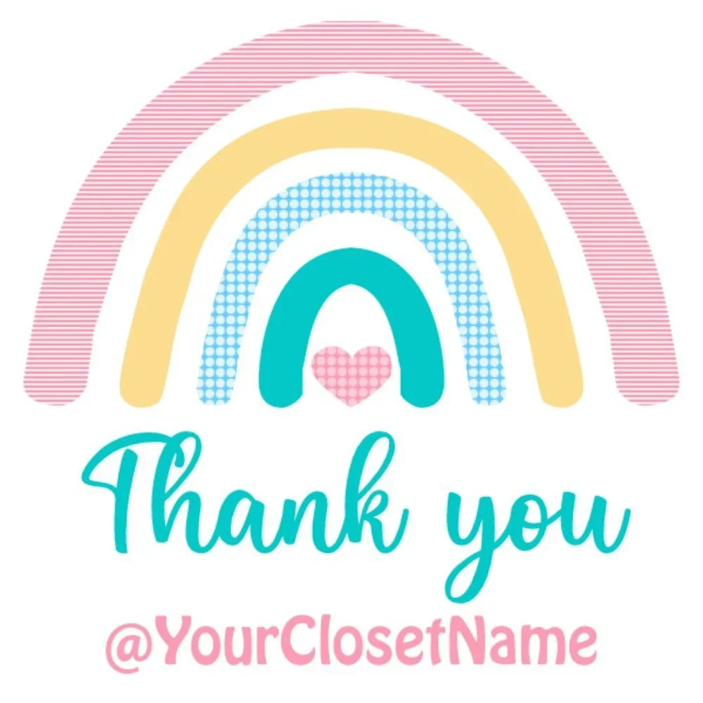 ♥️ 5x25 / 60 Thank You Stickers
